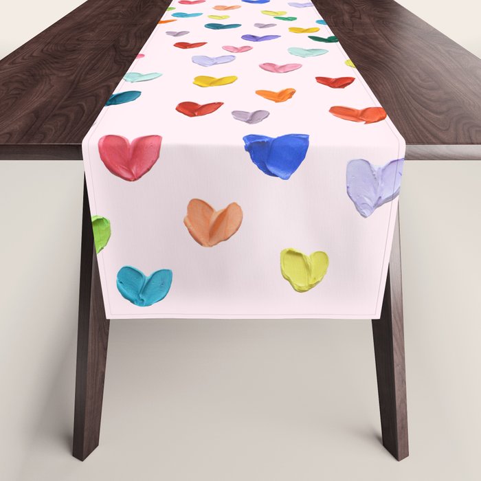 Confetti Hearts on Pink Table Runner Gallery Image 1