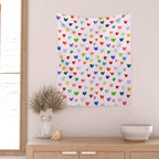 Confetti Hearts on Pink Wall Tapestry Gallery Image 2
