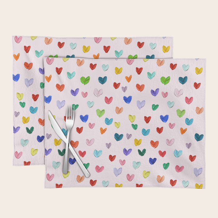 Confetti Hearts on Pink Placemat Gallery Image 1