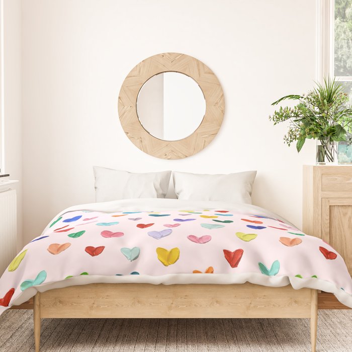 Confetti Hearts on Pink Duvet Cover Gallery Image 3