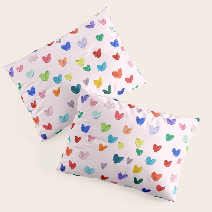 Confetti Hearts on Pink Pillow Sham Gallery Image 1