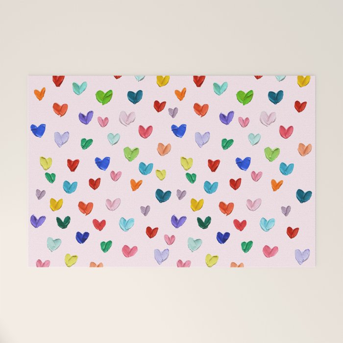 Confetti Hearts on Pink Welcome Mat Gallery Image 1