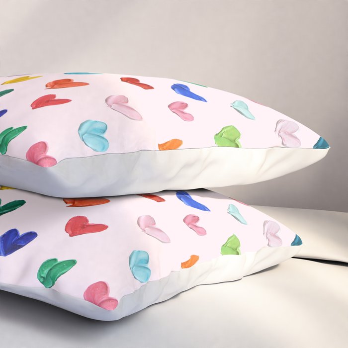 Confetti Hearts on Pink Pillow Sham Gallery Image 3