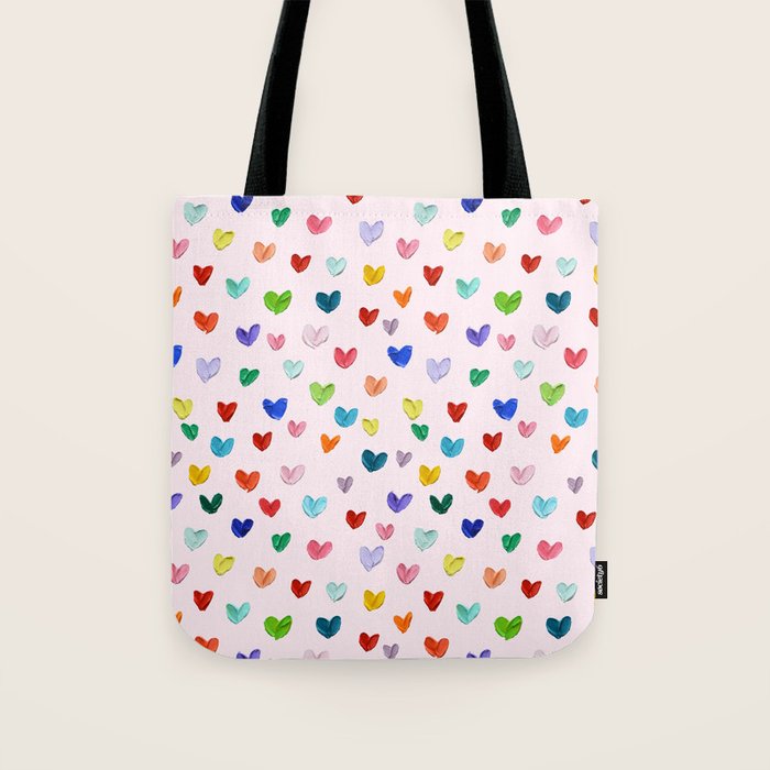 Confetti Hearts on Pink Tote Bag Gallery Image 1