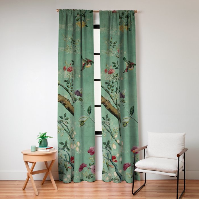 Antique 18th Century Blooming Camellia Garden Botanical Window Curtain Gallery Image 4