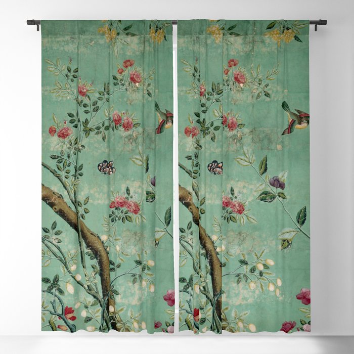 Antique 18th Century Blooming Camellia Garden Botanical Window Curtain Gallery Image 5
