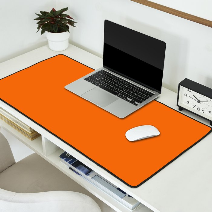 Bright Orange Solid Color Collection Desk Mat Gallery Image 2