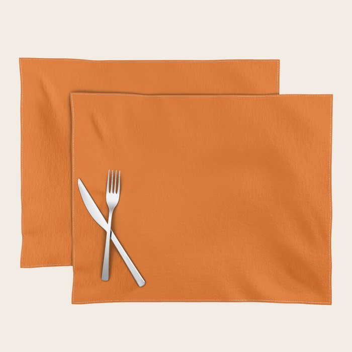 Bright Orange Solid Color Collection Placemat Gallery Image 1