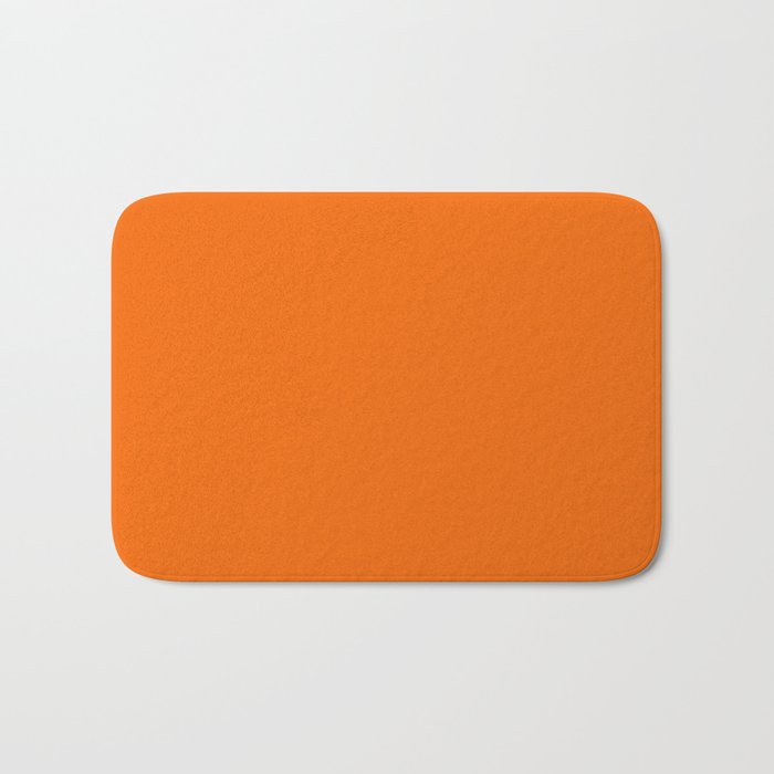 Bright Orange Solid Color Collection Bath Mat Gallery Image 1