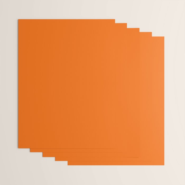 Bright Orange Solid Color Collection Wrapping Paper Gallery Image 3