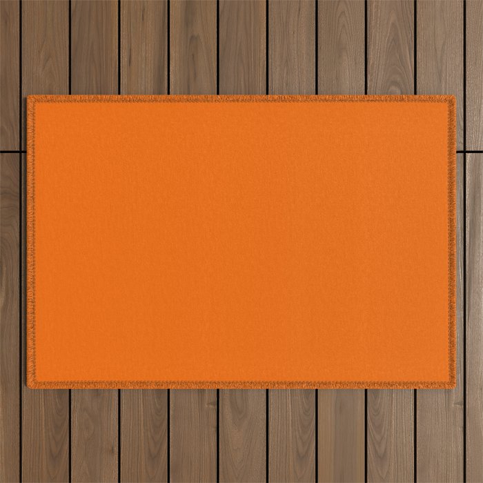 Bright Orange Solid Color Collection Outdoor Rug Gallery Image 1