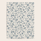 Florals and Pomegranates - Blue Navy Poster Gallery Image 4