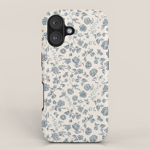 Florals And Pomegranates - Blue Navy Iphone Case Gallery Image 1