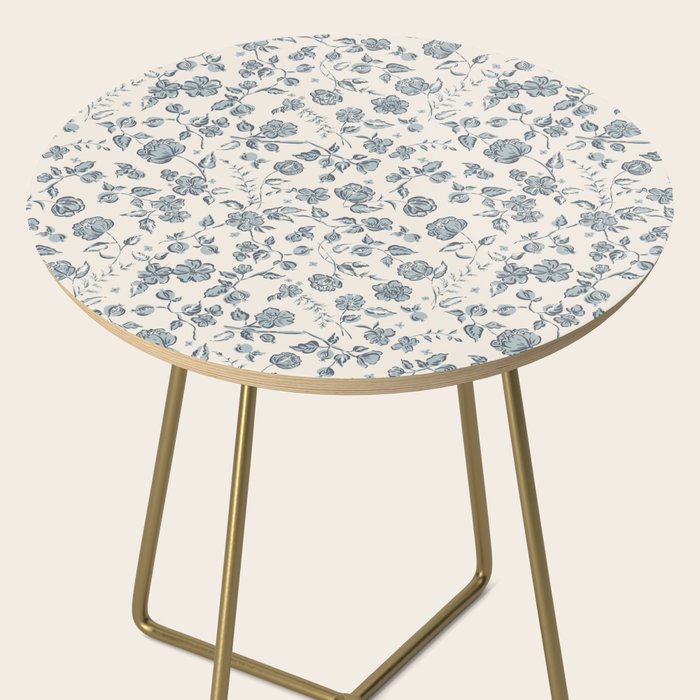 Florals and Pomegranates - Blue Navy Side Table Gallery Image 2