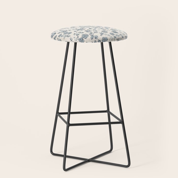Florals and Pomegranates - Blue Navy Stool Gallery Image 1