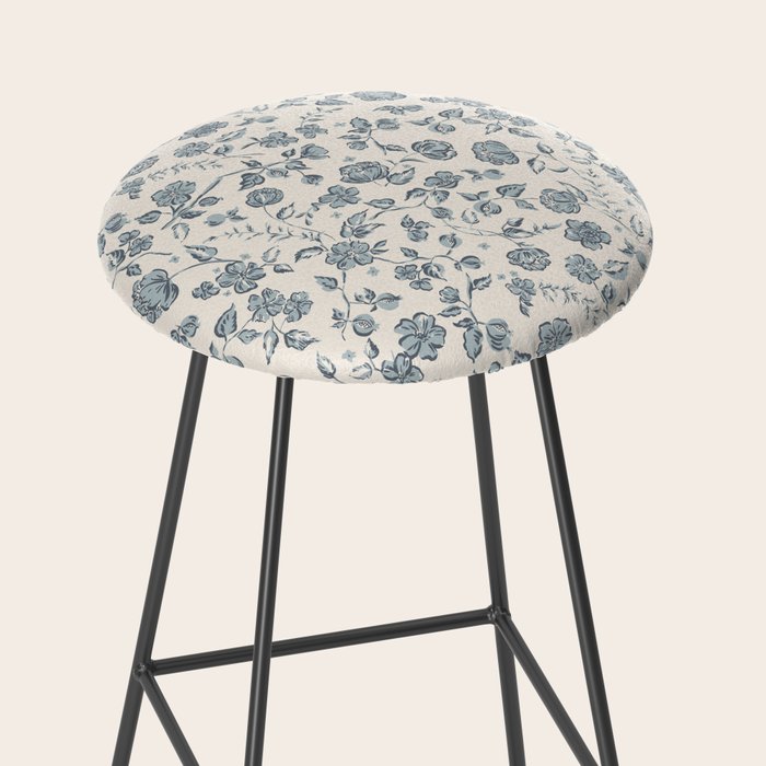 Florals and Pomegranates - Blue Navy Stool Gallery Image 2