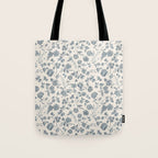 Florals and Pomegranates - Blue Navy Tote Bag Gallery Image 1