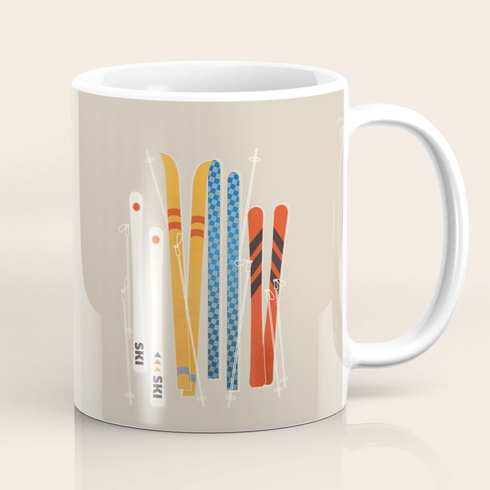 Ski Illustration Coffee Mug Gallery Image 1
