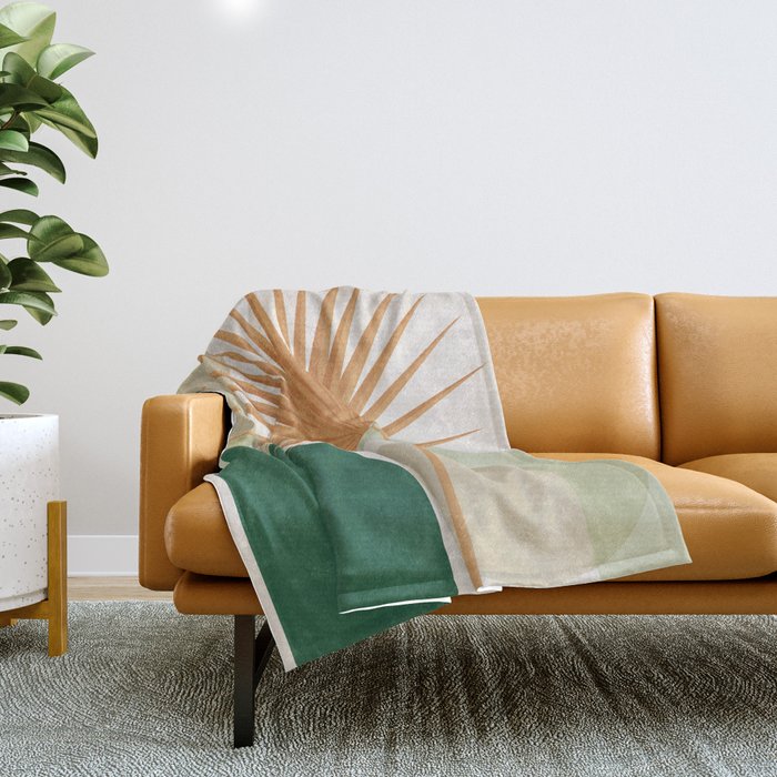 Tropical Leaf- Abstract Art 22/2 Throw Blanket Gallery Image 1