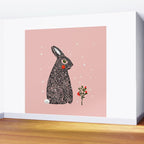 Christmas rabbit - illustration Wall Mural Gallery Image 2