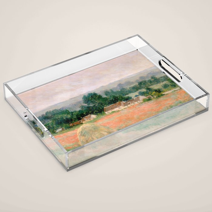Haystack at Giverny by Claude Monet Acrylic Tray Gallery Image 1