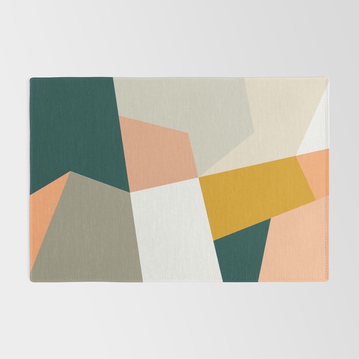 Abstract Geometric 27 Green Rug Gallery Image 2