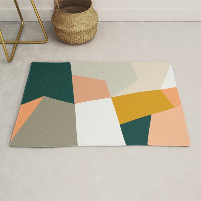 Abstract Geometric 27 Green Rug Gallery Image 1