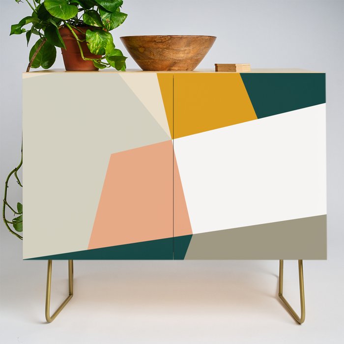 Abstract Geometric 27 Green Credenza Gallery Image 1