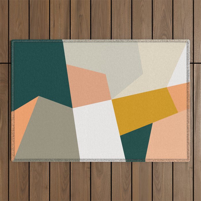 Abstract Geometric 27 Green Outdoor Rug Gallery Image 1