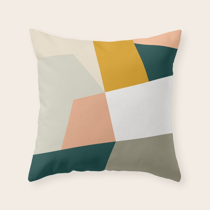 Abstract Geometric 27 Green Throw Pillow Gallery Image 6