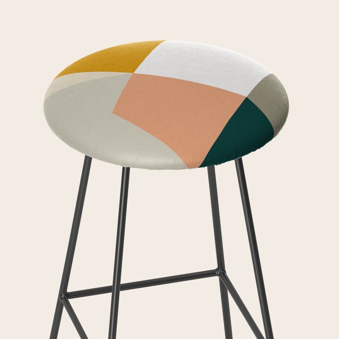 Abstract Geometric 27 Green Stool Gallery Image 2