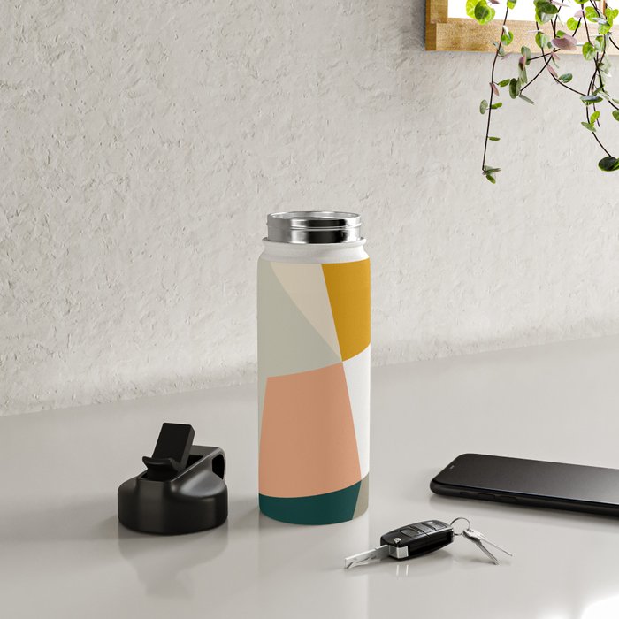 Abstract Geometric 27 Green Water Bottle Gallery Image 4