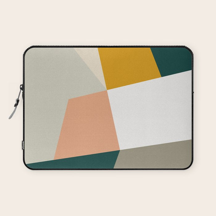 Abstract Geometric 27 Green Laptop Sleeve Gallery Image 1