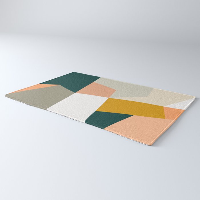Abstract Geometric 27 Green Rug Gallery Image 3