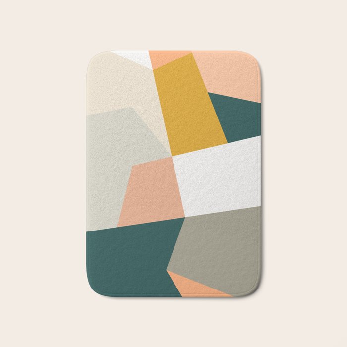 Abstract Geometric 27 Green Bath Mat Gallery Image 1