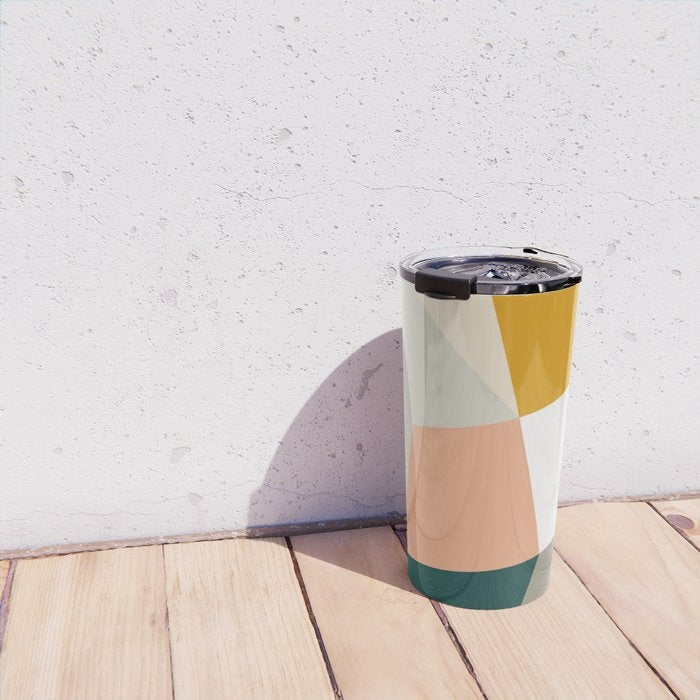 Abstract Geometric 27 Green Travel Mug Gallery Image 4