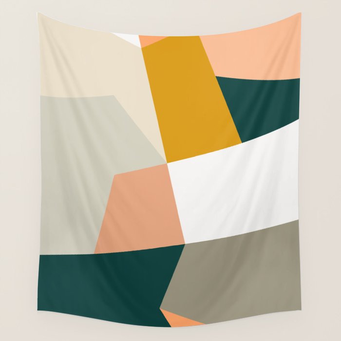Abstract Geometric 27 Green Wall Tapestry Gallery Image 4