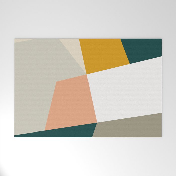 Abstract Geometric 27 Green Welcome Mat Gallery Image 1