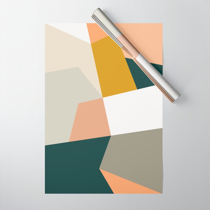 Abstract Geometric 27 Green Wrapping Paper Gallery Image 1