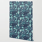 Ditsy Florals, Navy and Teal Wallpaper Gallery Image 2