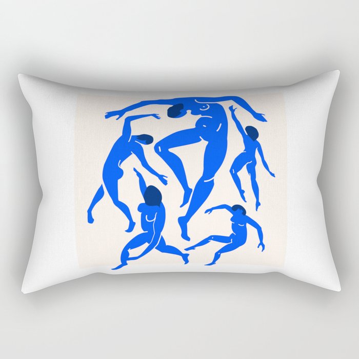 The Dance 3 | Henri Matisse - La Danse | Ultramarine Blue Edition Rectangular Pillow Gallery Image 2