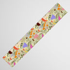Colourful mushrooms, flowers and berries illustration  Table Runner Gallery Image 3