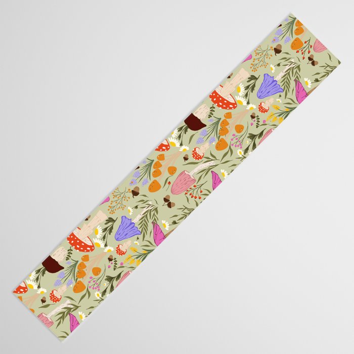 Colourful mushrooms, flowers and berries illustration  Table Runner Gallery Image 3