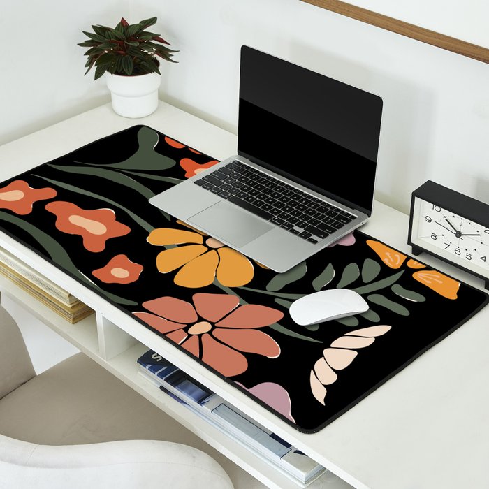 TROPICAL floral night Desk Mat Gallery Image 2