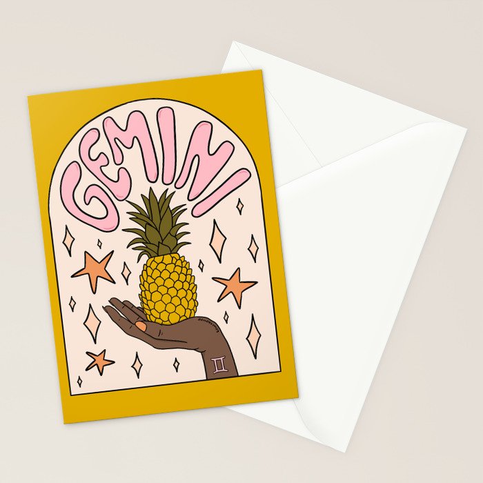 Gemini Pineapple Stationery Card Gallery Image 2