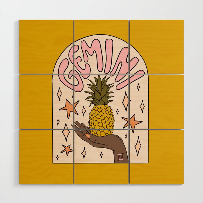 Gemini Pineapple Wood Wall Art Gallery Image 1