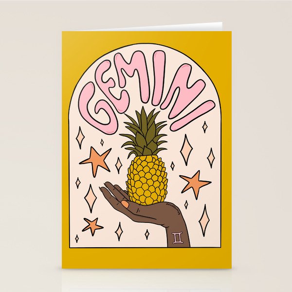 Gemini Pineapple Stationery Card Gallery Image 2