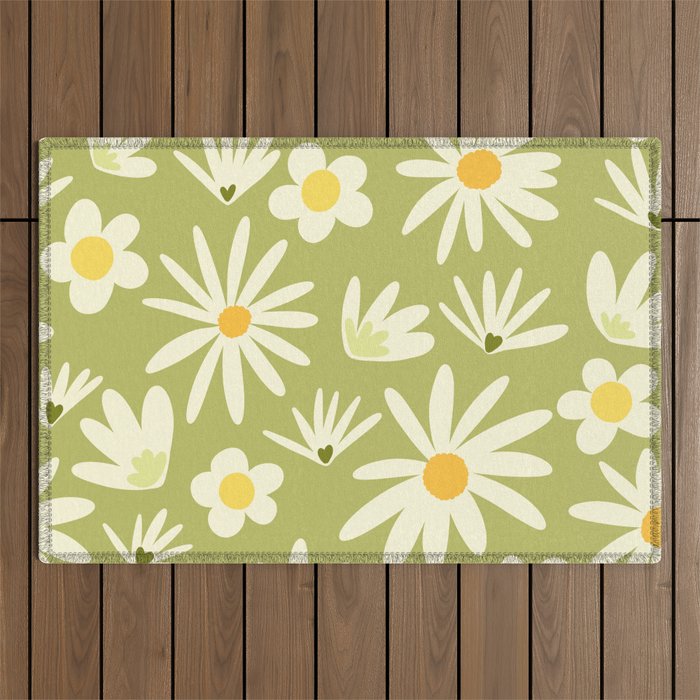 Snowdrops and Daisies  Outdoor Rug Gallery Image 1