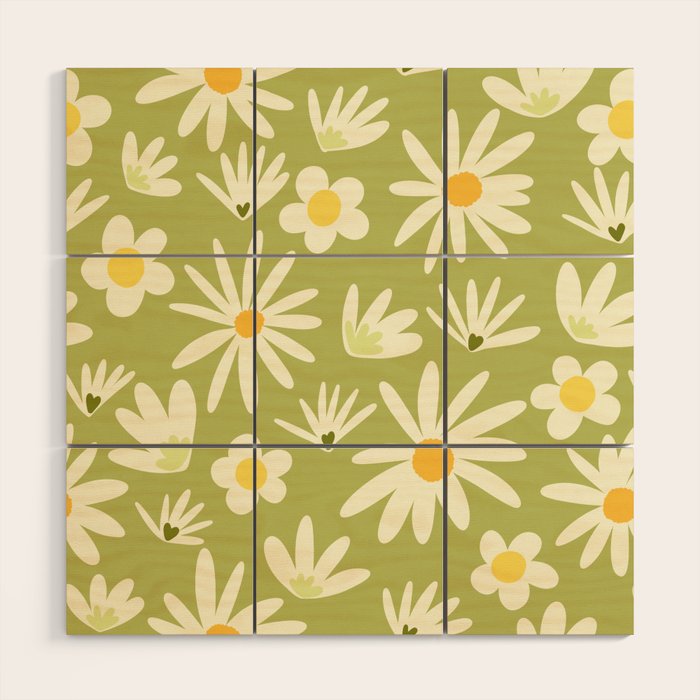 Snowdrops and Daisies  Wood Wall Art Gallery Image 1