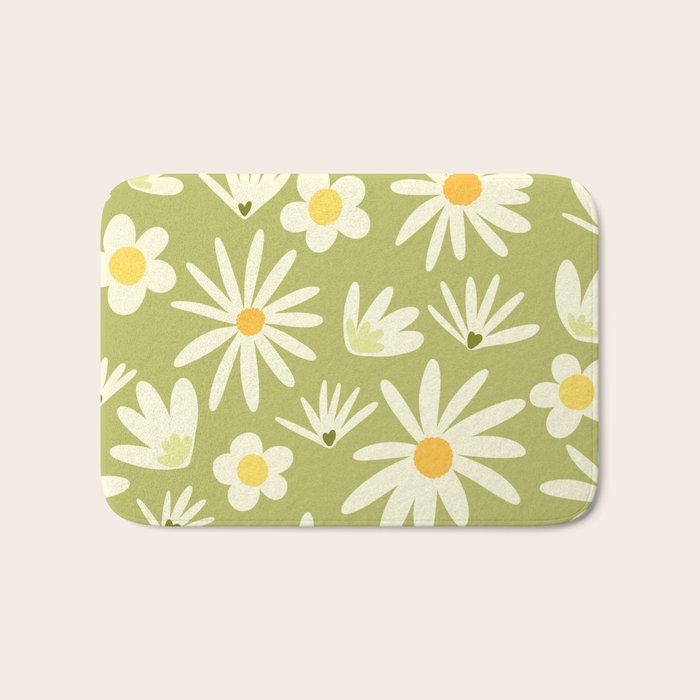 Snowdrops and Daisies  Bath Mat Gallery Image 1